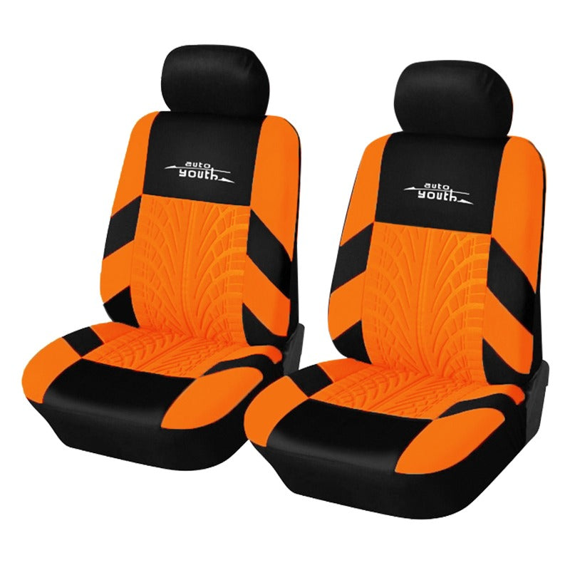 Car Seat Protector Embroidery Car Seat Covers Set Universal Fit Most Cars Covers with Tire Track Detail Styling